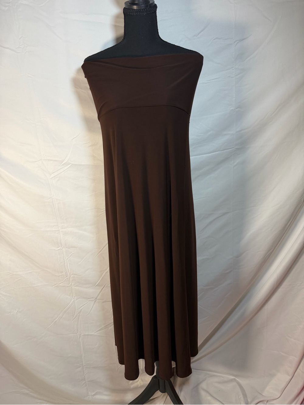 J.B.S. Off-Shoulder Chocolate Brown Maxi Dress